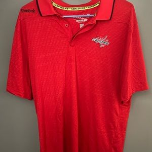 Washington Capitals Reebok Center Ice Polo Shirt Size Medium